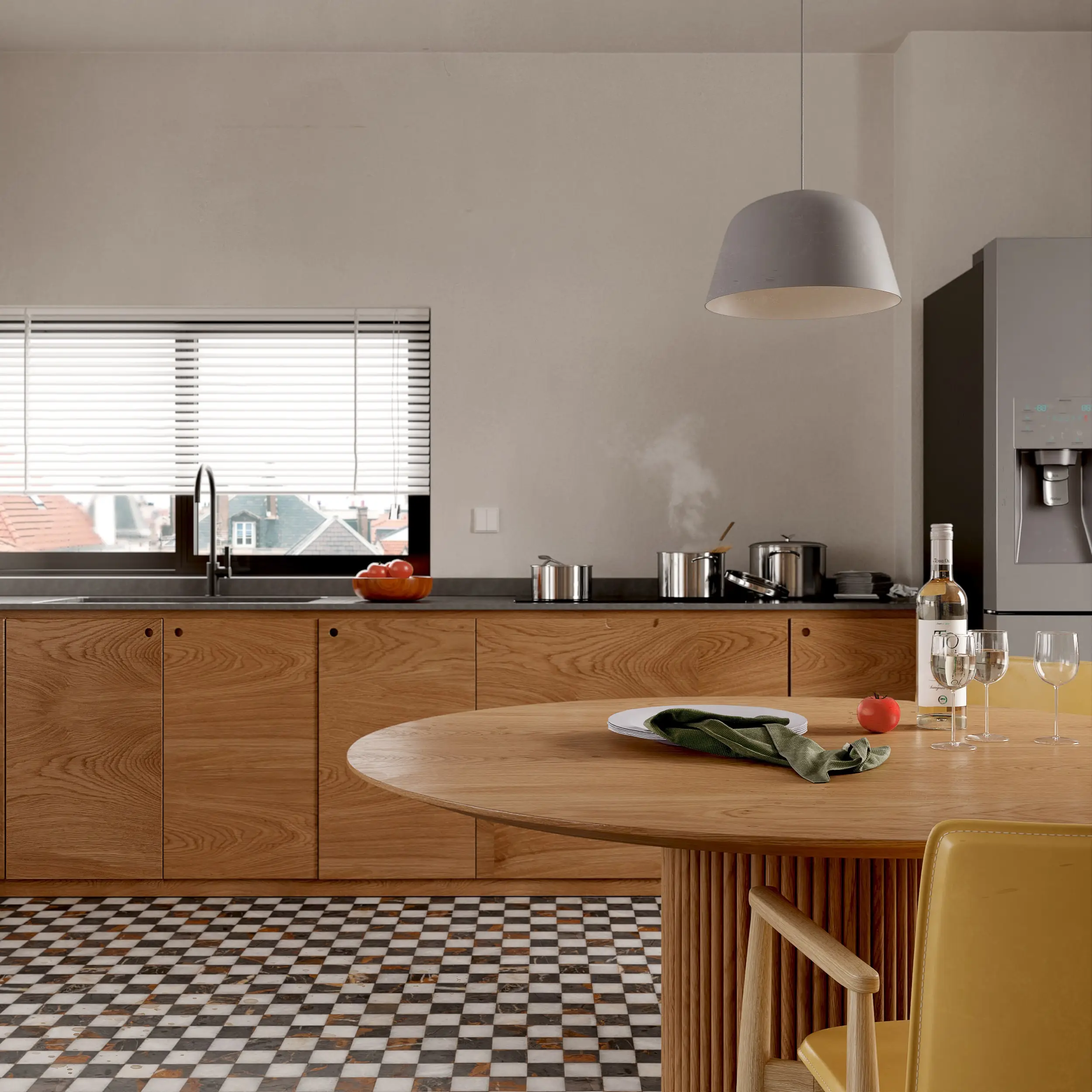 3d render of a kitchen