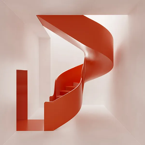 3d render of a modernist staircase